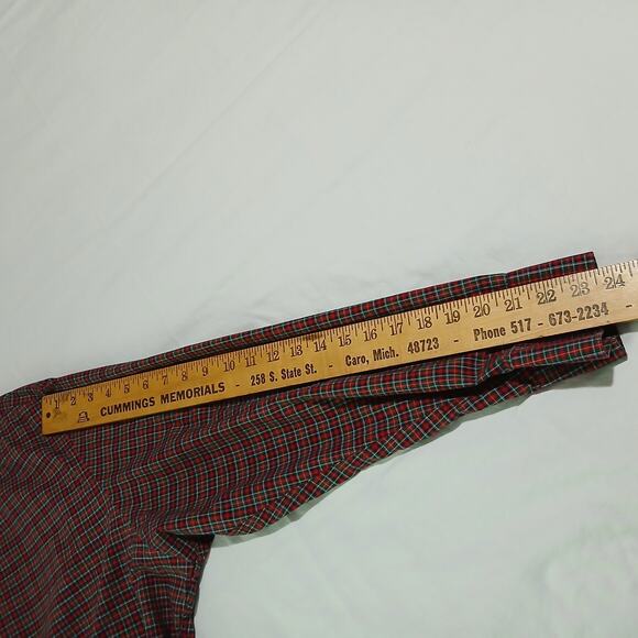 Lauren Ralph Lauren CLASSIC FIT Red Plaid Long-Sleeve Button-Down Shirt 18 34/35 - Picture 11 of 12